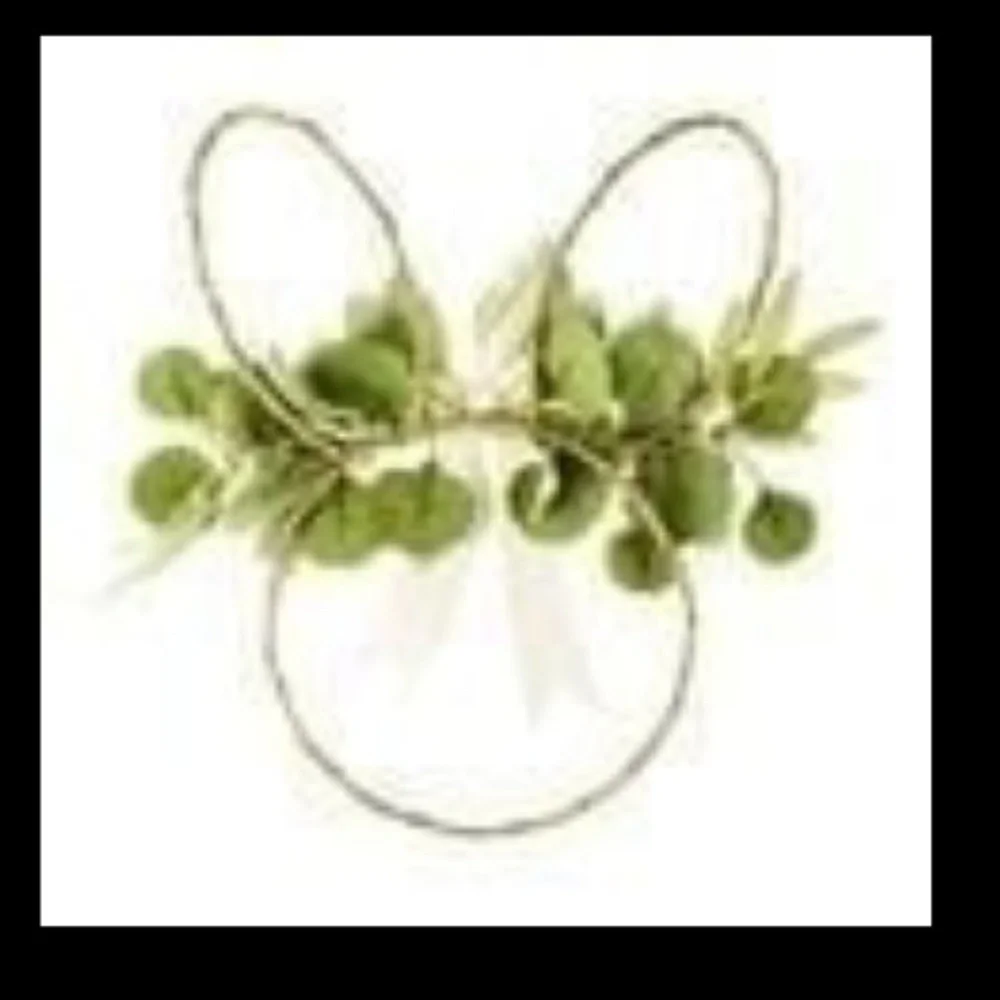 Easter Bunny-Shaped Wreath with Greenery and Satin Bow 17
